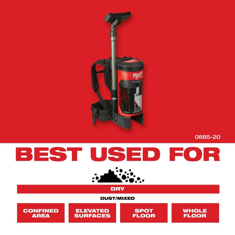 Milwaukee M18 FUEL 3 in 1 Backpack Vacuum Bare Tool 0885 20