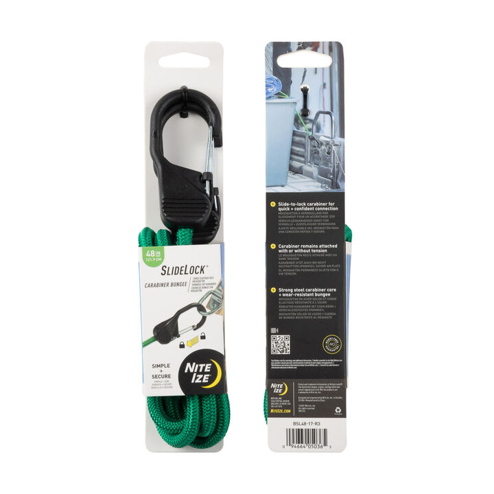 Nite Ize SlideLock Carabiner Bungee 48in Green, large image number 2
