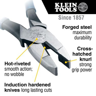 Klein Tools 8-11/16 In. High Leverage Side Cutting Pliers, large image number 1