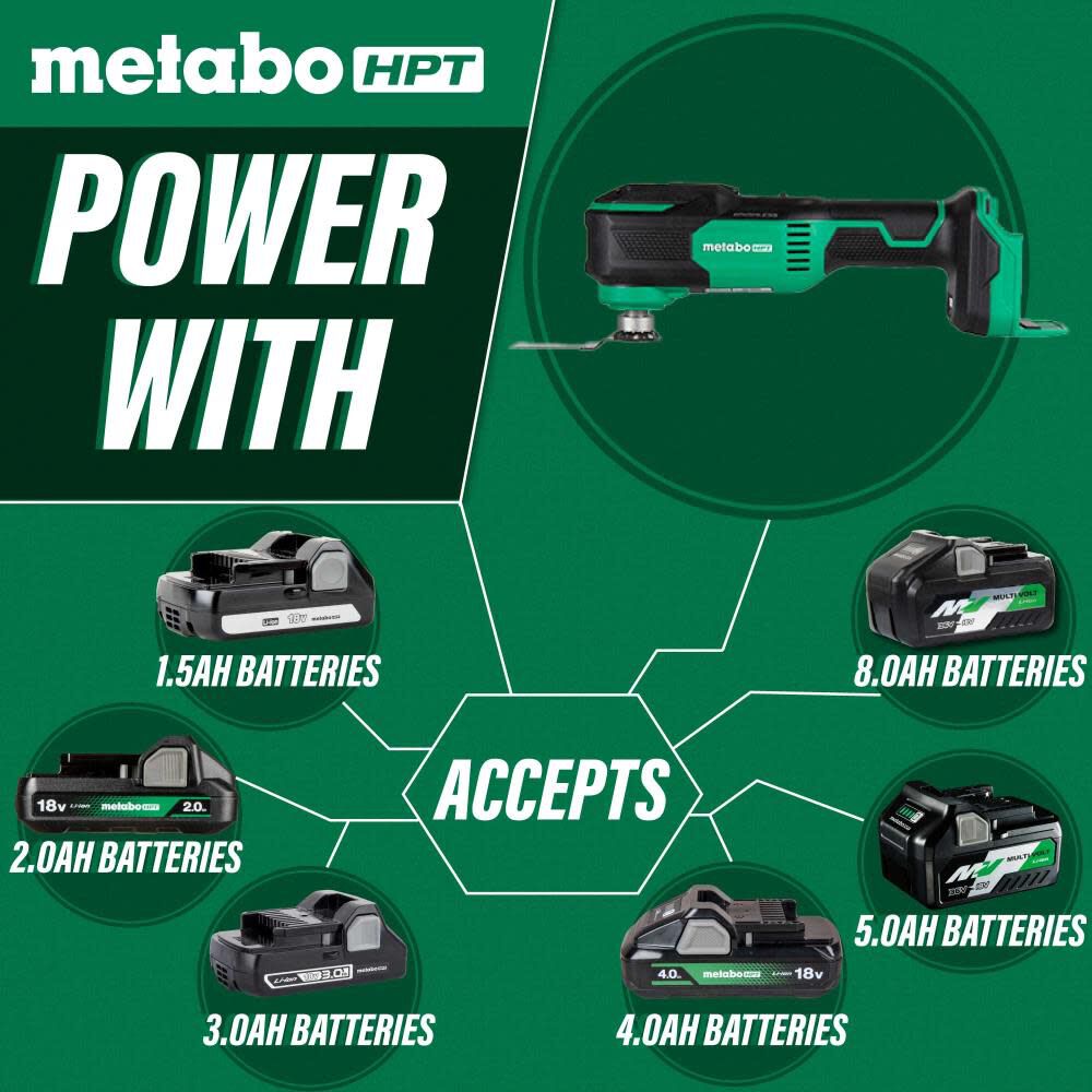 Metabo HPT CV18DAQ4 18V MultiVolt Cordless Oscillating Multi Tool Bare Tool CV18DAQ4M Acme Tools