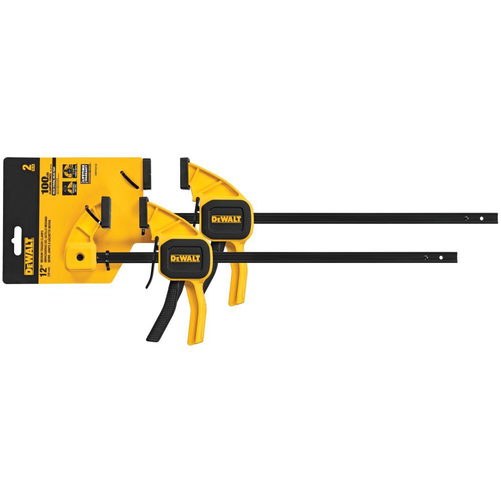 DEWALT 2 pack 12 In. Medium One-Handed Bar Clamps, large image number 3
