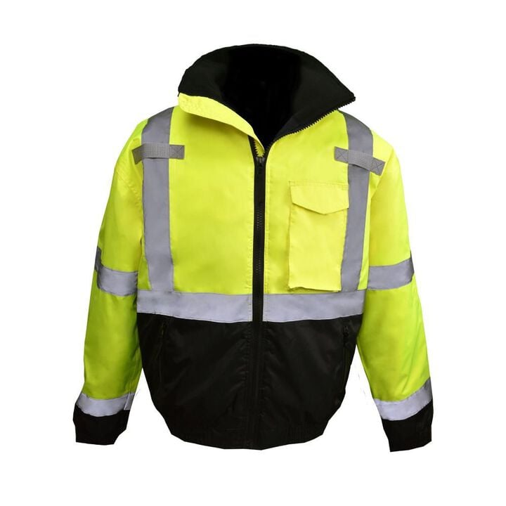 Radians Class 3 Bomber Jacket Hi Viz Weather Proof QuiltedGreen/Black 4X