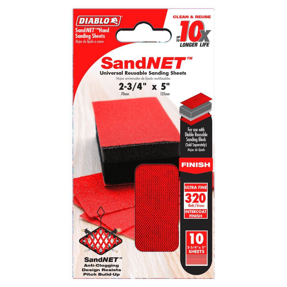 Diablo Tools SandNET Sanding Sheets 2 3/4in x 5in 320 Grit Reusable 10pc, large image number 2