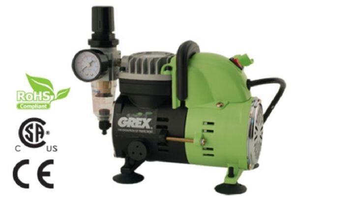 Grex Power Tools 1/8 HP Portable Piston Air Compressor 220V, large image number 2