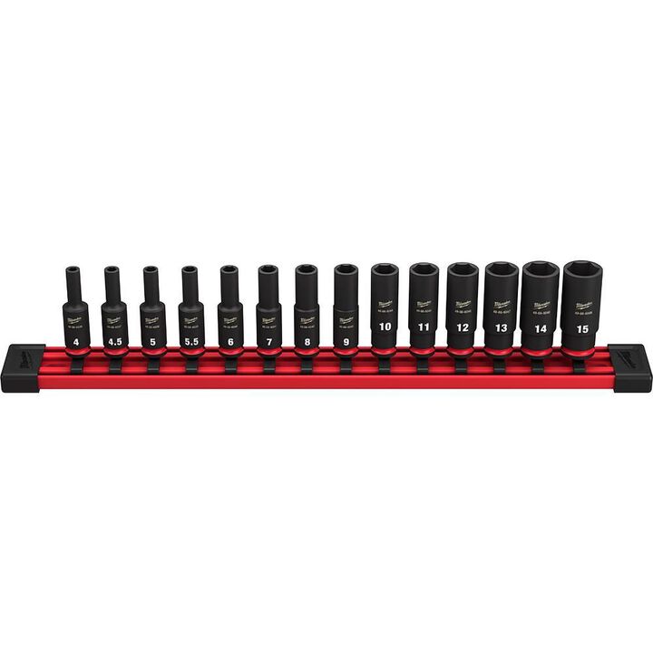 Milwaukee 14PC SHOCKWAVE Impact Duty Socket Metric Deep 6 Point Set