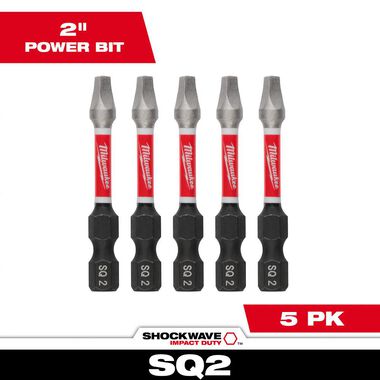 Milwaukee SHOCKWAVE 2 in. Impact Square Recess #2 Power Bits