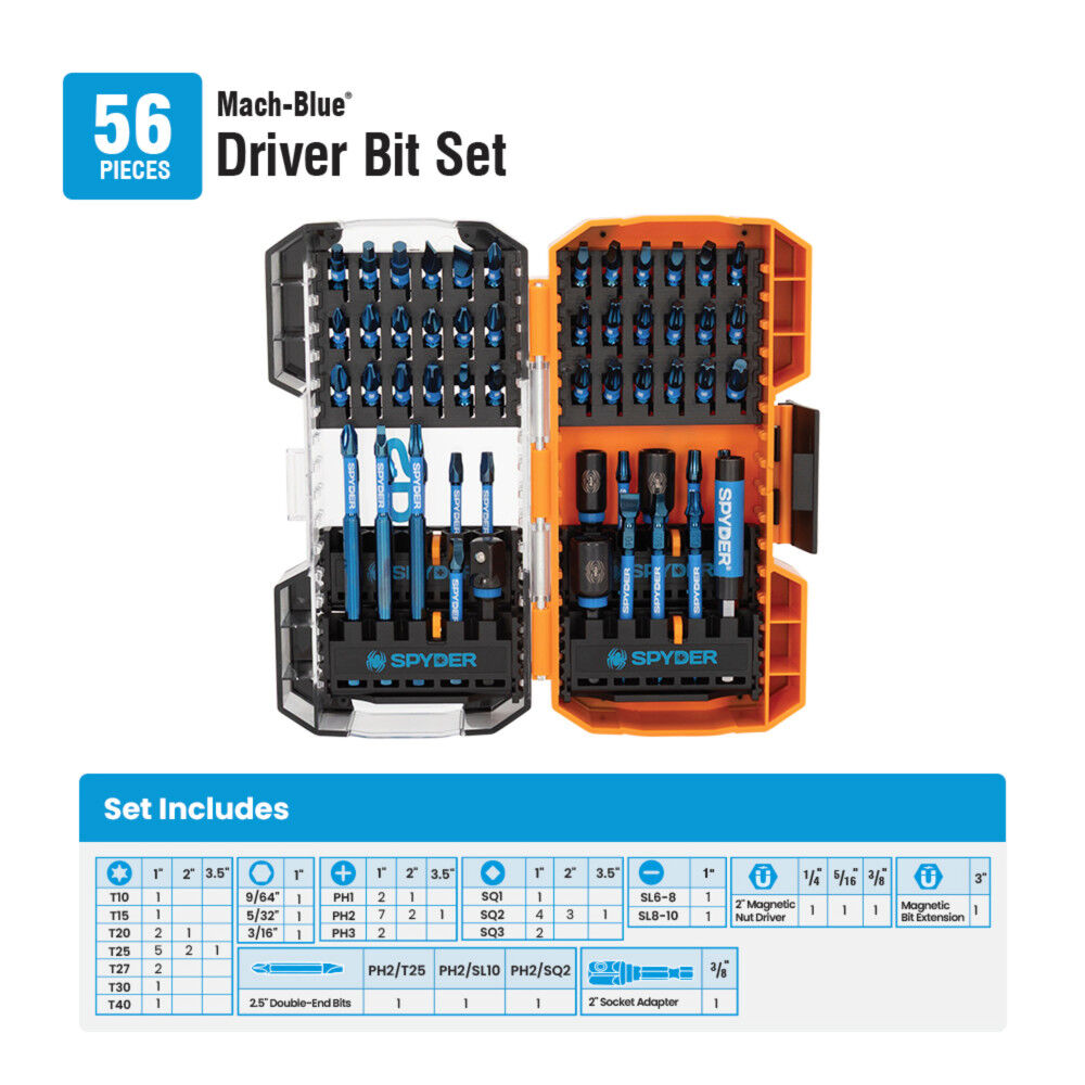 Spyder Screwdriver and Impact Driver Bit Kit, 56 Pieces, large image number 6