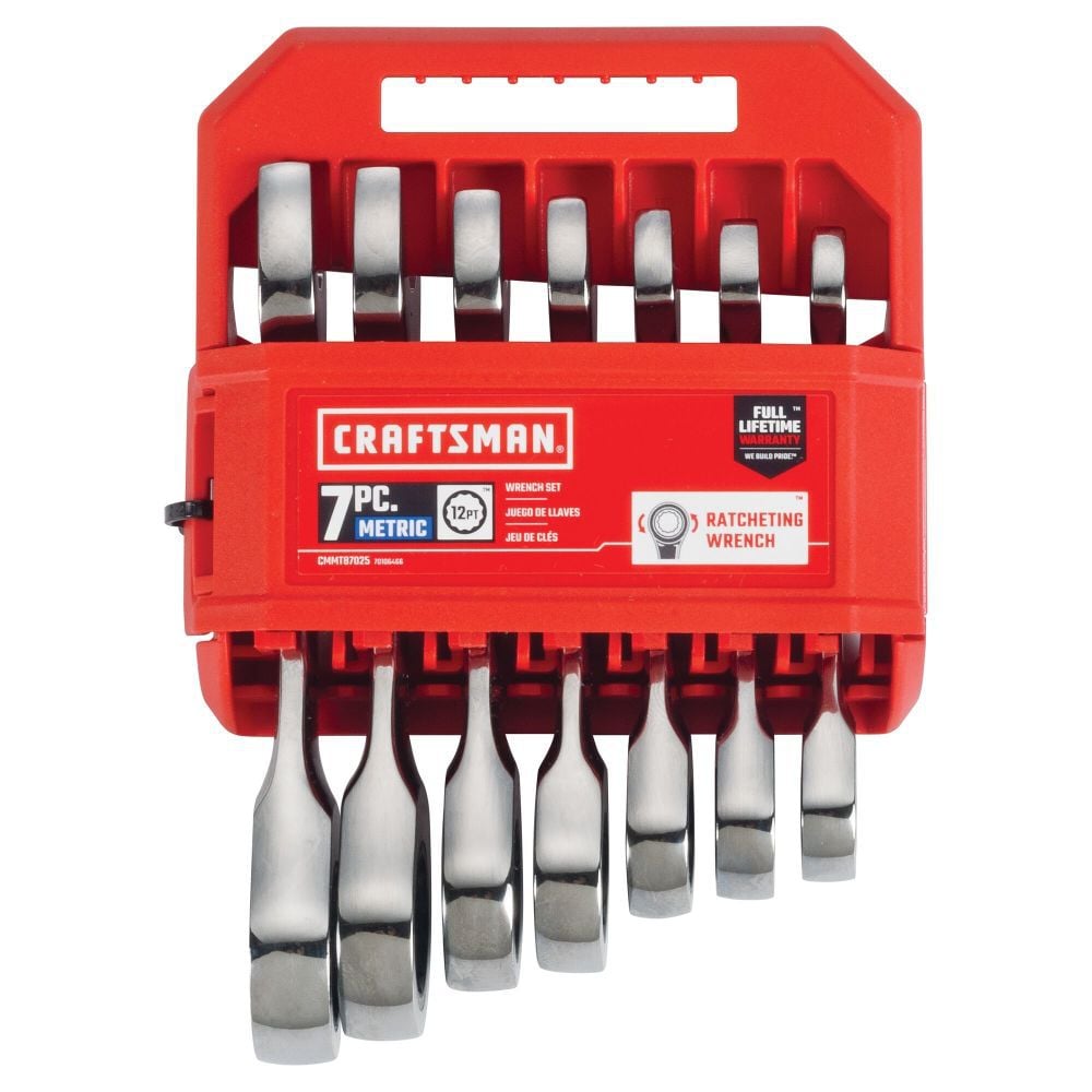 CRAFTSMAN Metric Stubby Ratcheting Wrench Set, 7 Piece, large image number 6