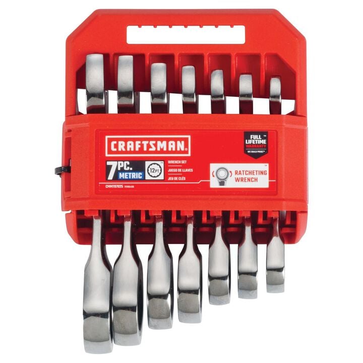 CRAFTSMAN Metric Stubby Ratcheting Wrench Set, 7 Piece, large image number 5