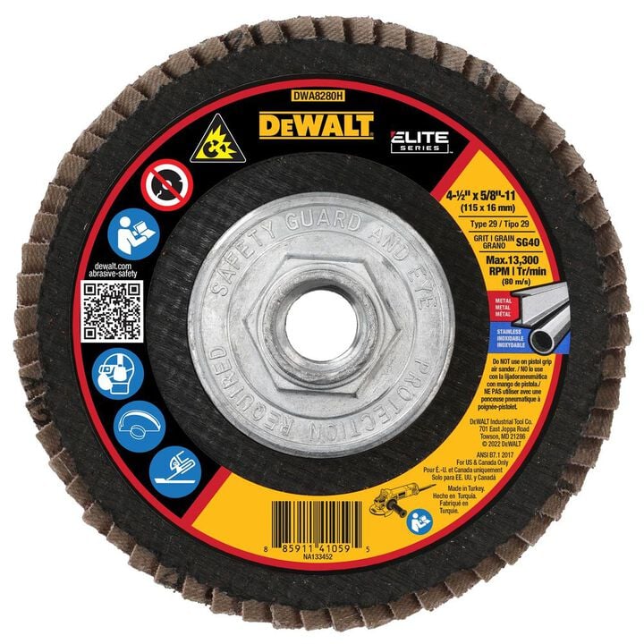 DEWALT 4 1/2in X 5/8in 11 SG40 T29 Ceramic Flap Disc