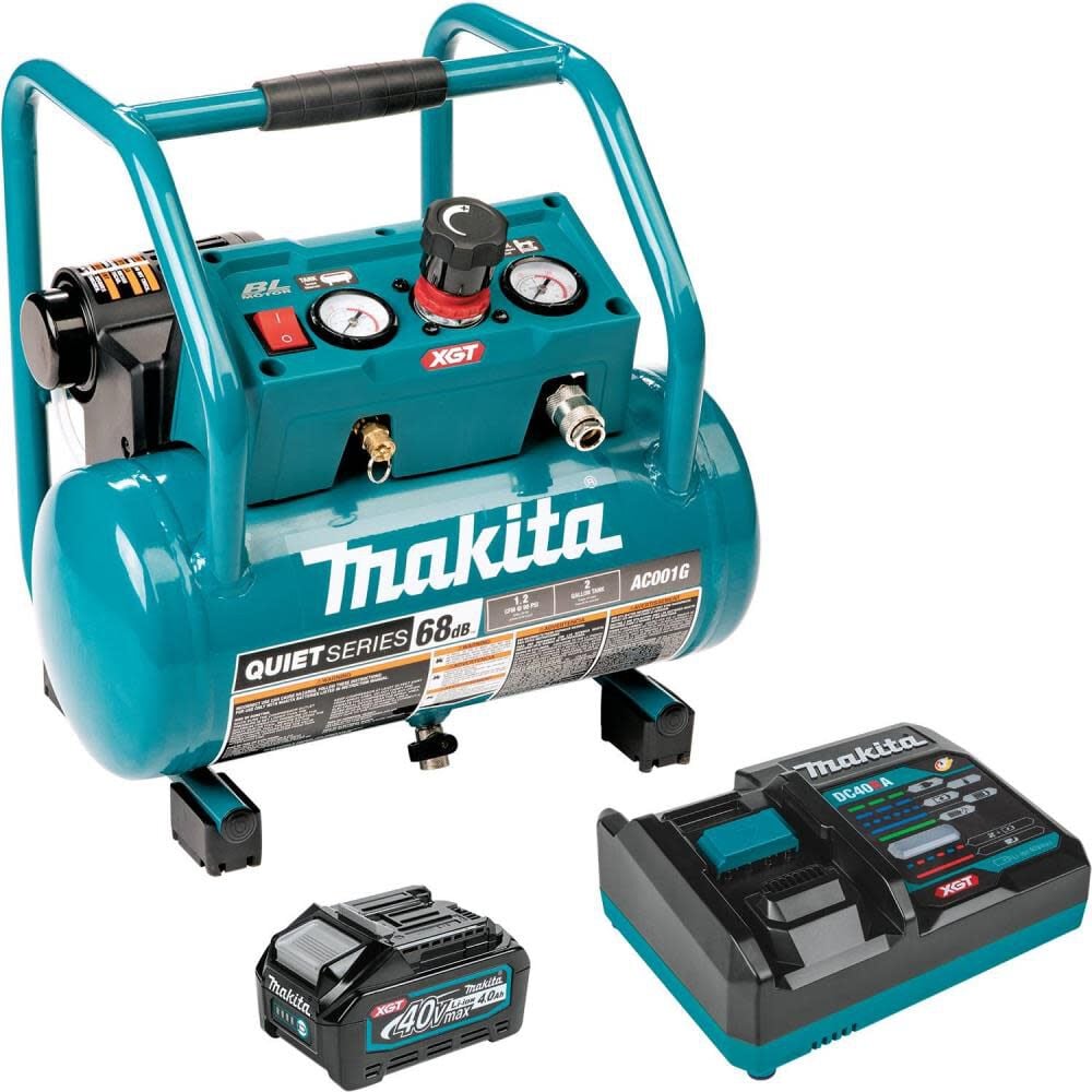 Makita 40V max XGT Brushless Cordless 2 Gallon Quiet Series Compressor Kit (4.0Ah), large image number 1
