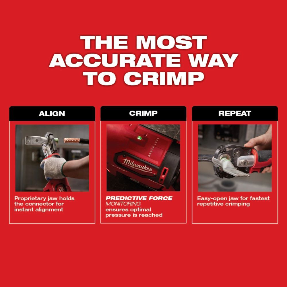 Milwaukee M18 FORCE LOGIC 600 MCM AL Crimper with 750 MCM Expanded Jaw & M18 REDLITHIUM XC 18V 5Ah Battery, large image number 6