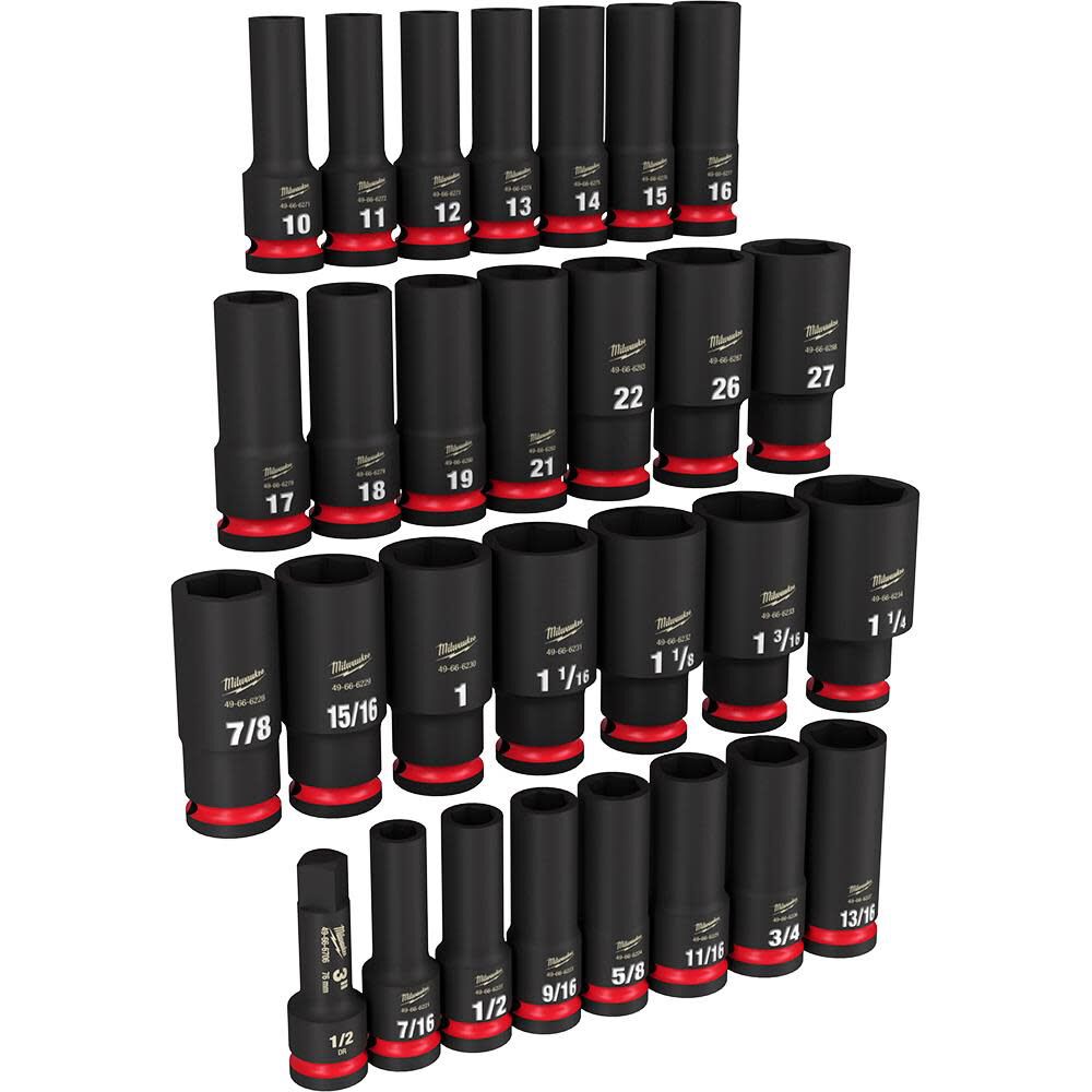 Milwaukee 1/2in Drive SAE & Metric Deep 6 Point Socket Set 29pc, large image number 6