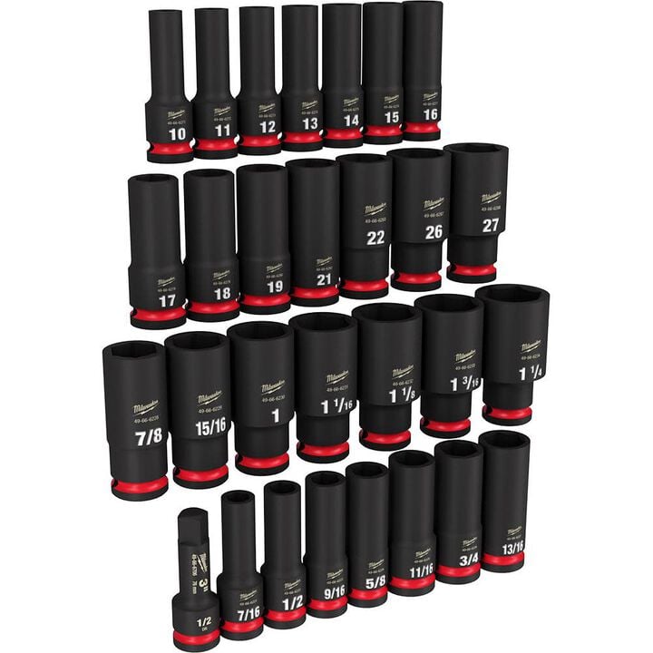 Milwaukee 1/2in Drive SAE & Metric Deep 6 Point Socket Set 29pc, large image number 5