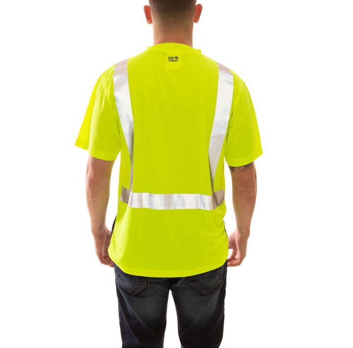 Tingley Job Sight Class 2 Black Front T-Shirt Short Sleeve Hi-Vis 4X, large image number 1