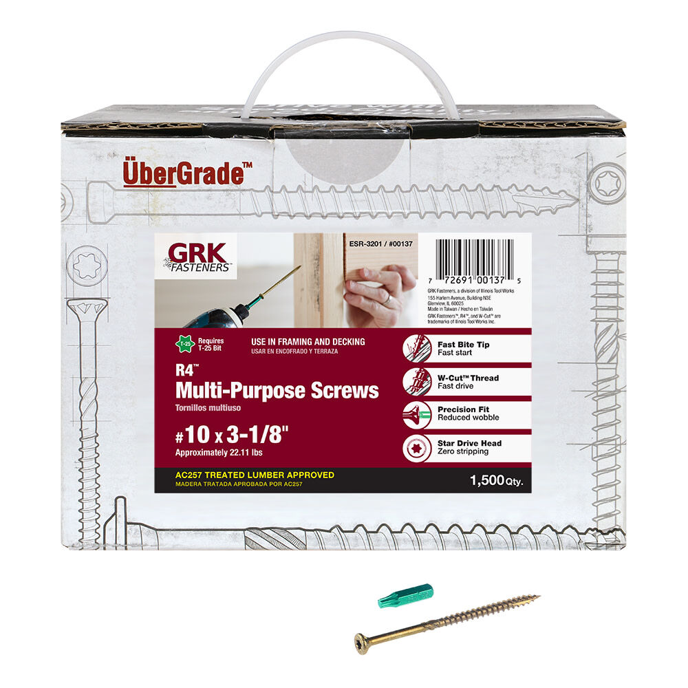 GRK Fasteners R4 Screw Bulk 10 x 3-1/8in (1500pcs) - 00137