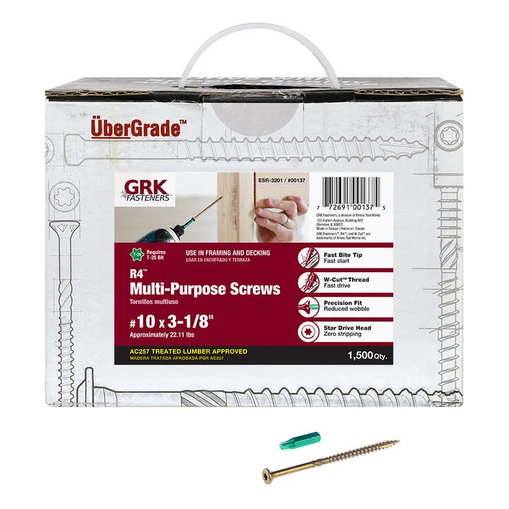 GRK Fasteners R4 Screw Bulk 10 x 3-1/8in (1500pcs)