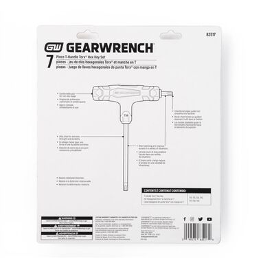 GEARWRENCH Torx Key Set T Handle 7pc, large image number 1