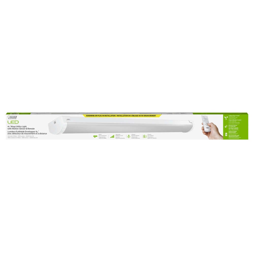 Feit Electric 4 Ft. 55W 5000 Lumens LED Wrap Utility Light with Sensor and Remote White, large image number 4