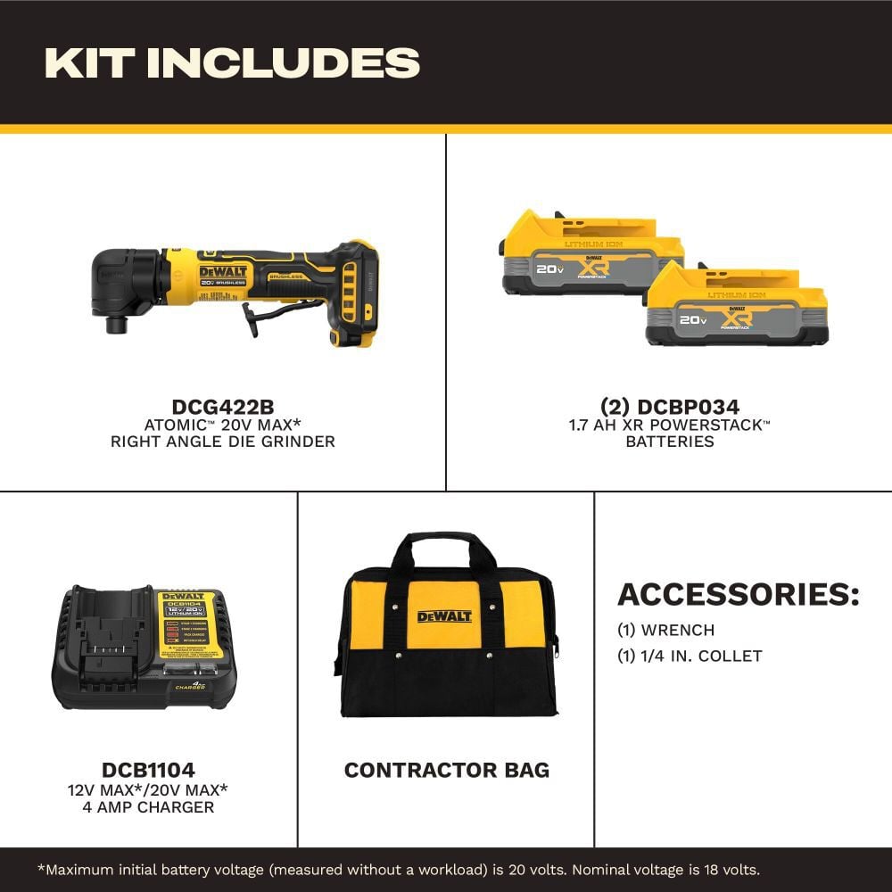 DEWALT ATOMIC 20V MAX Right Angle Die Grinder Kit, large image number 3