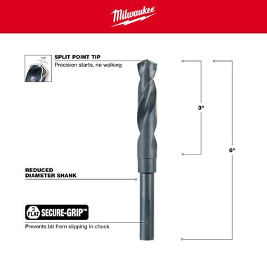 Milwaukee 11/16 in. S&D Black Oxide Drill Bit, large image number 2