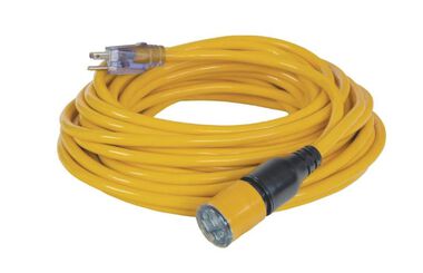 DEWALT 50 ft 10/3 SJTW Yellow Lighted Locking Extension Cord