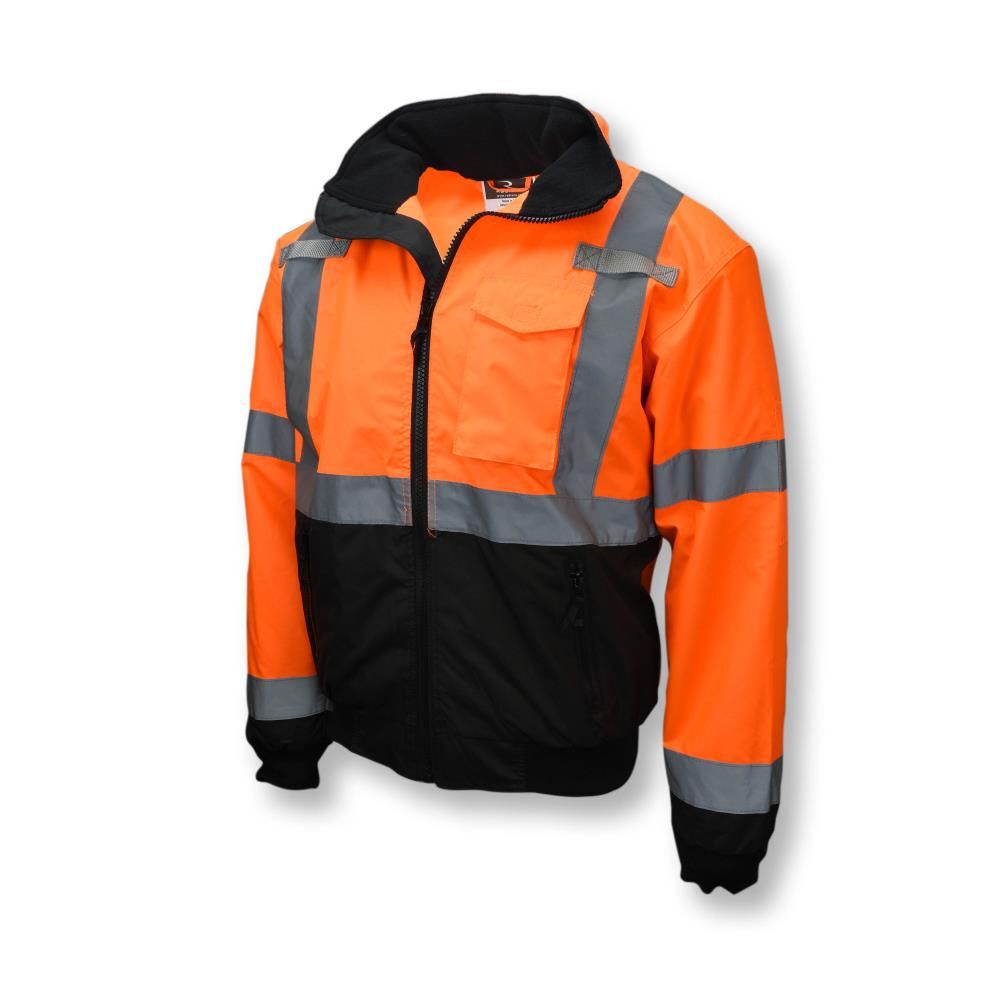 Radians Class 3 Two-in-One High Visibility Bomber Safety Jacket, Hi-Vis Orange, Size 2XL - SJ110B-3ZOS-2X