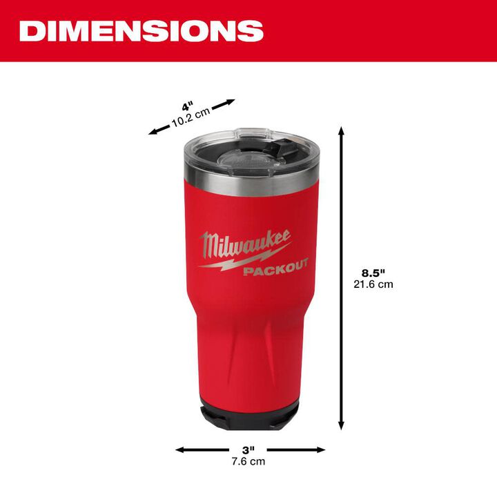 Milwaukee Promotional PACKOUT Tumbler Red 30oz, large image number 2