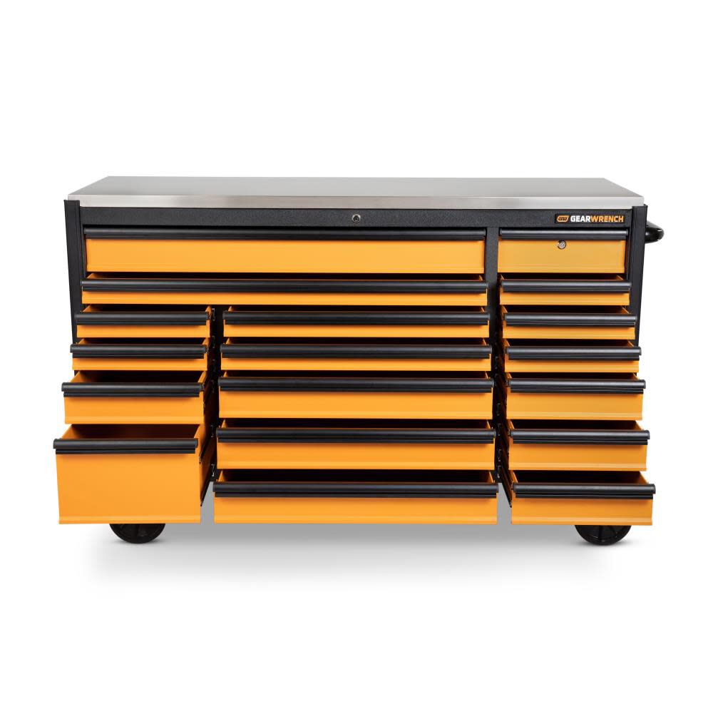 GEARWRENCH 72 Inch 18 Drawer Rolling Tool Cabinet with Stainless Steel Worktop with Black Drawer Pull, large image number 9
