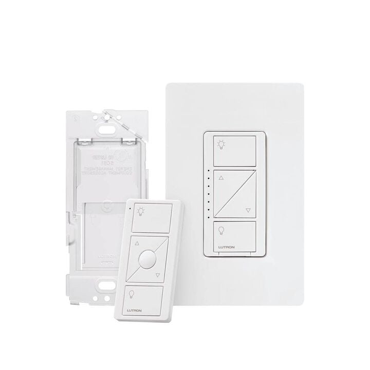 Lutron Caseta 120V 150W 1P Gloss White 3-Way Smart Dimmer Switch Kit, large image number 0