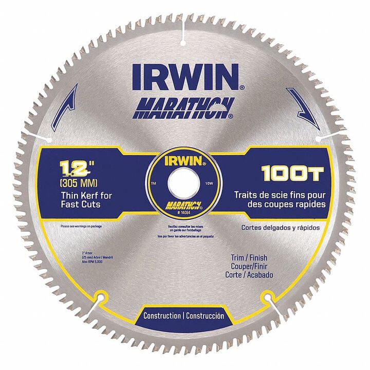 Irwin Marathon Carbide Table / Miter Circular Blade 12-Inch 100