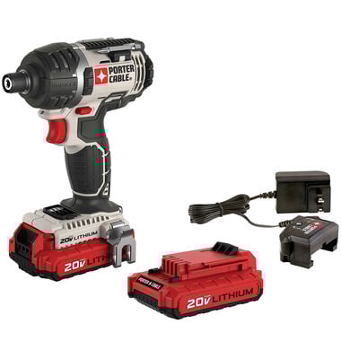 Porter Cable 20V MAX 1/4-in Hex Lithium Ion Impact Driver Kit