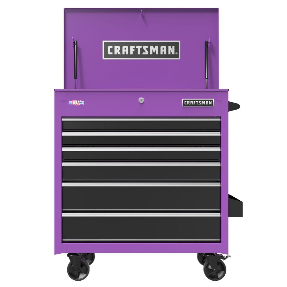 CRAFTSMAN Full Bank Rolling Tool Cabinet Purple, large image number 3