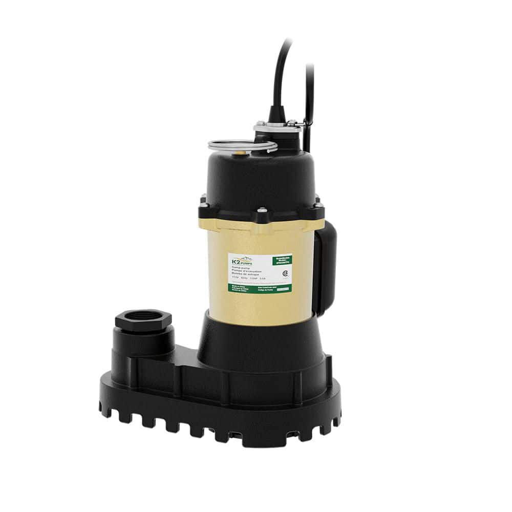 K2 Pumps 1/2 HP Heavy-Duty Cast Iron Sump Pump with Piggyback Vertical Switch, large image number 6