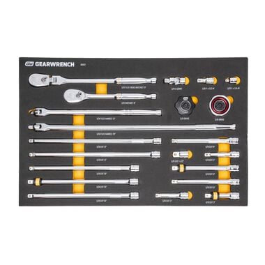 GEARWRENCH Ratchet & Drive Tool Set 3/8in 90T with EVA Foam Tray 21pc