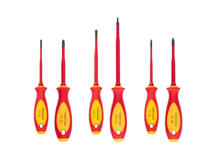 Tekton Insulated Screwdriver Set 6 Piece #1-#2 5.5-6.5 mm S1-S2