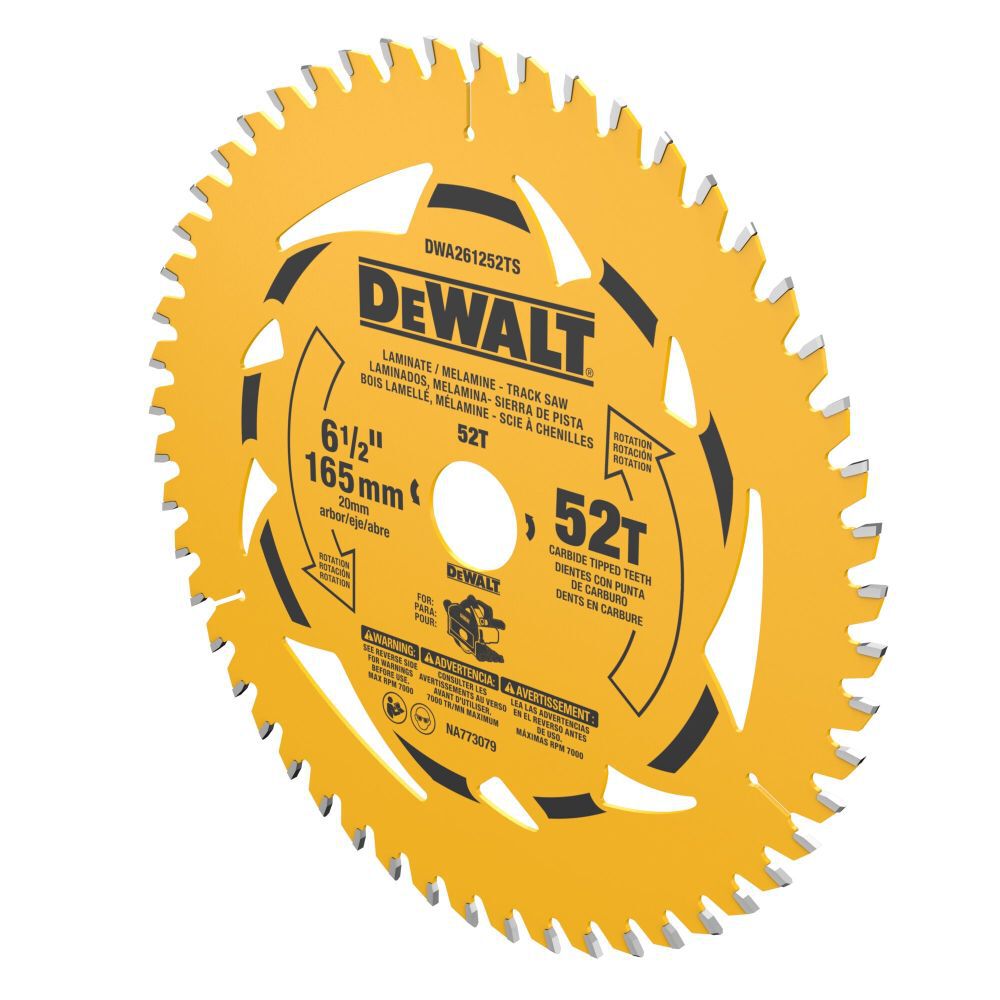 DEWALT 6-1/2 Inch 52T Laminate and Melamine Track Saw Blade, large image number 7