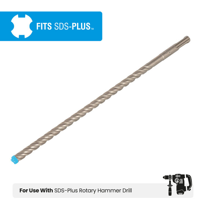 Spyder 1/2 Inch x 12 Inch SDS-Plus Hammer Drill Bit, 4 Full Carbide Cutter, large image number 5