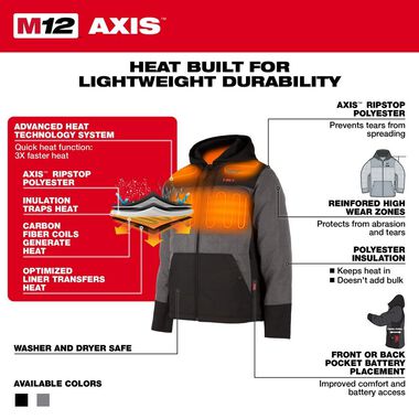 Milwaukee M12 Heated AXIS Hooded Jacket Kit, large image number 3