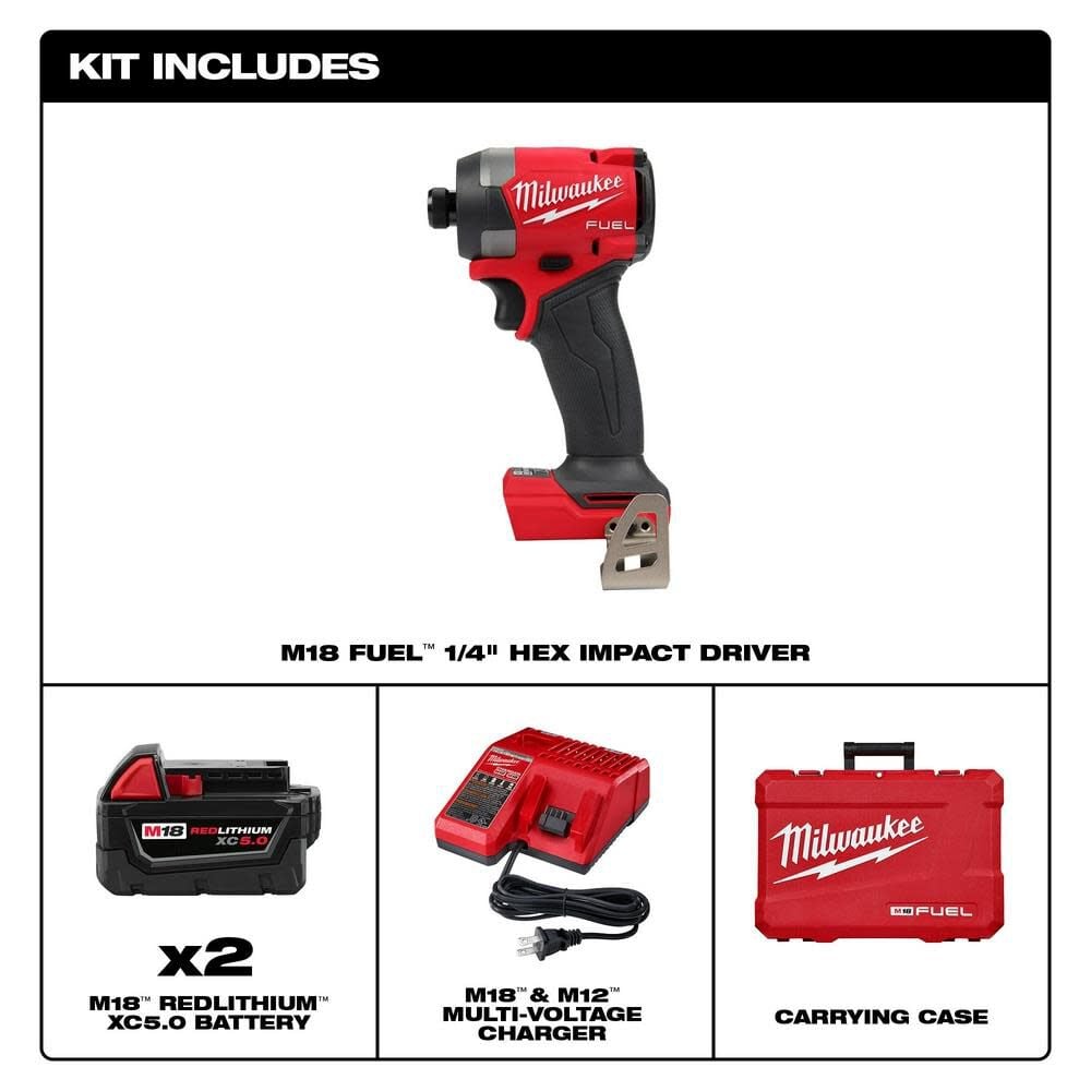 Milwaukee M18 FUEL 1/4inch Hex Impact Driver Kit, large image number 8