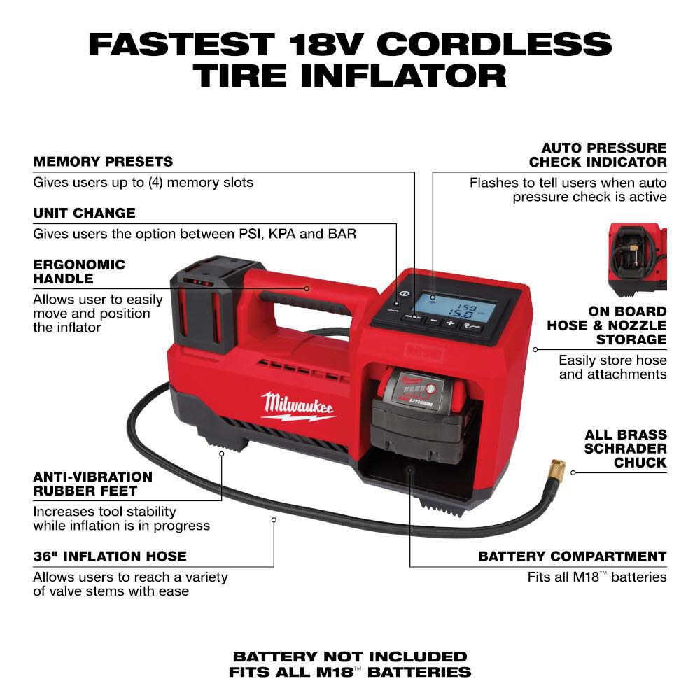 Milwaukee M18 Inflator Kit Bundle, large image number 3