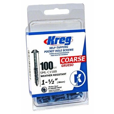 Kreg 1-1/2in #8 CRS WH Blue-Kote Pocket Screw - 100ct