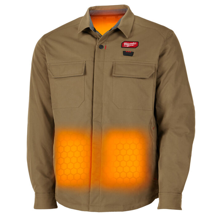 Milwaukee M12 Heated Shirt Jacket Khaki XL