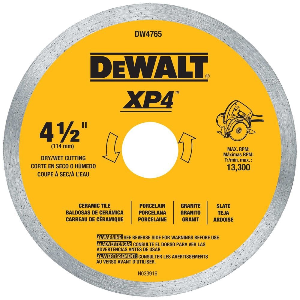 DEWALT 4-1/2in Wet/Dry Porcelain Tile Blade, large image number 1