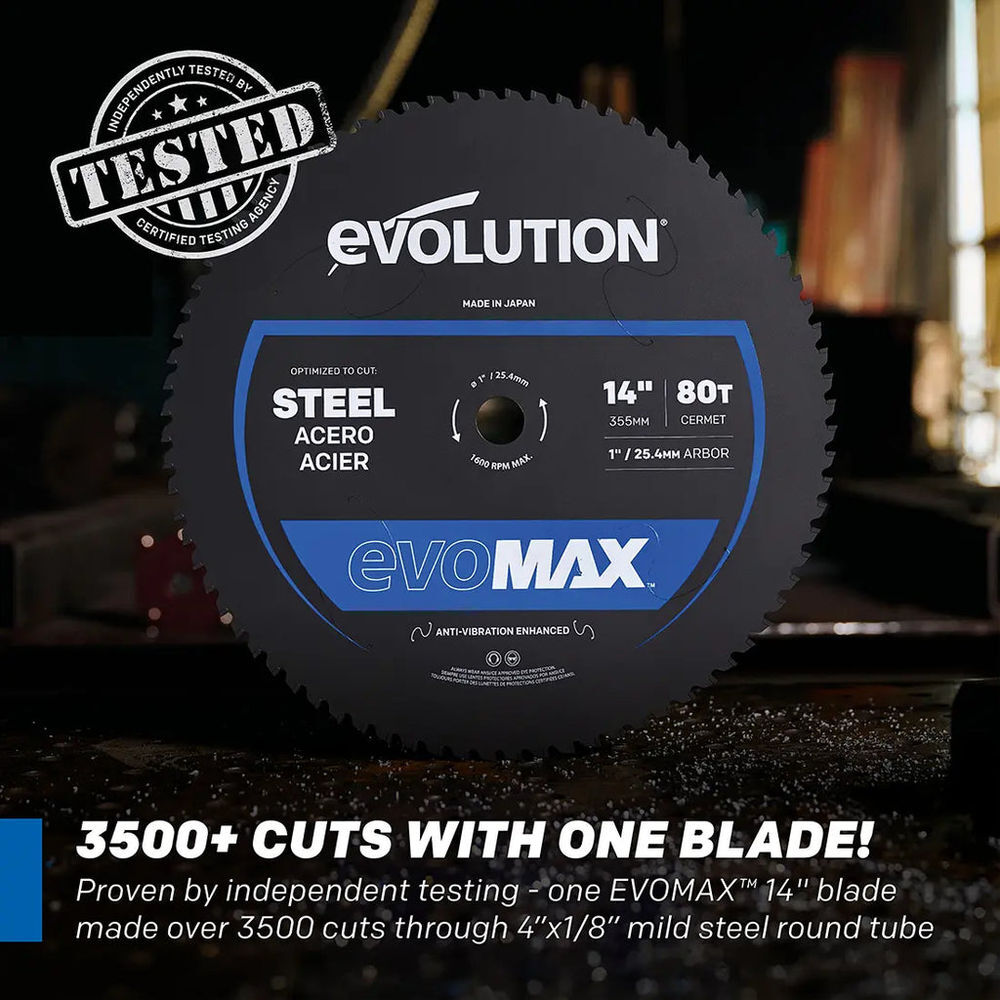 Evolution Power Tools EVOMAX 15 Inch 110V Metal Cutting Chop Saw with Mild Steel Blade, large image number 3
