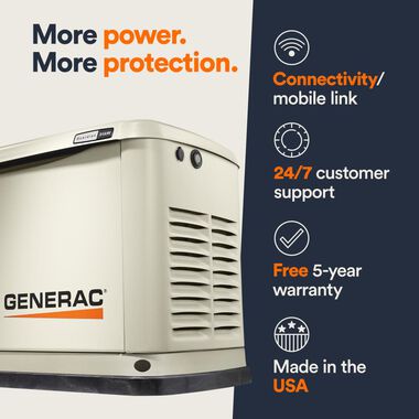 Generac Guardian 24kW Home Standby Generator with RXSW200A3 Transfer Switch, large image number 6