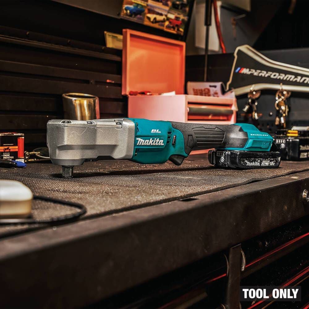 Makita 18V LXT Lithium-Ion Brushless Cordless High Torque 1/2 Inch Square Drive Angle Impact Wrench with Friction Ring (Bare Tool), large image number 3