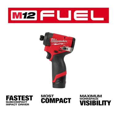 Milwaukee M12 FUEL 1/4inch Hex Impact Driver Kit, large image number 2