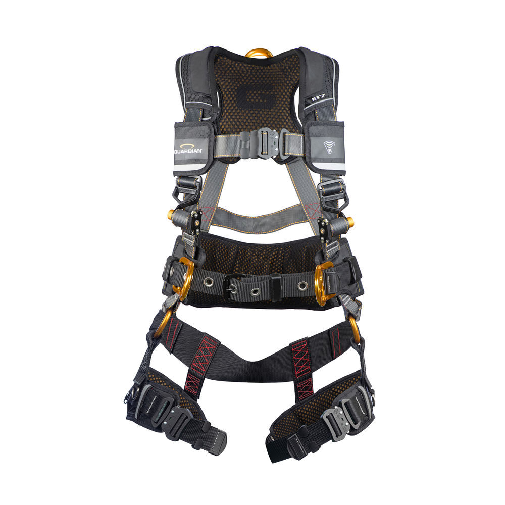 Guardian Fall Protection Full Body Harness with QC Chest/Leg Buckle Hip D-Ring, large image number 1