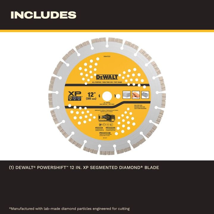 DEWALT POWERSHIFT 12 Inch XP Segmented Diamond Blade, large image number 2